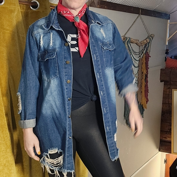 Distressed Denim Jacket - Picture 2 of 13